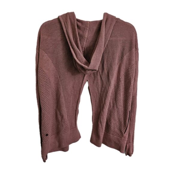 Lululemon Cardigan 8 Still Movement Wrap Heathered Quicksand Pink Sweater Hooded - Picture 5 of 9